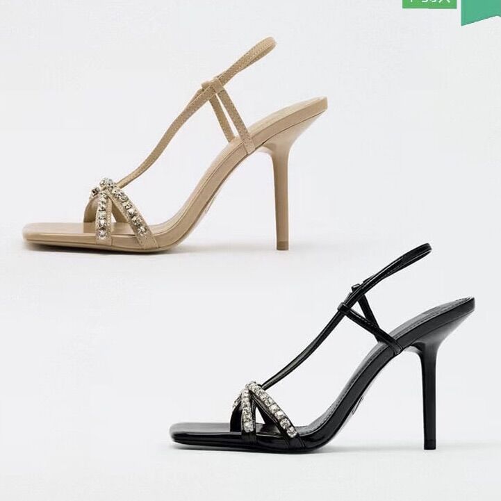 Giày Zara Xuất Xịn Quai Mảnh Đá Sáng 2 Màu Size 35 Đến 39 ( Lùi 1 Size Có Sẵn )