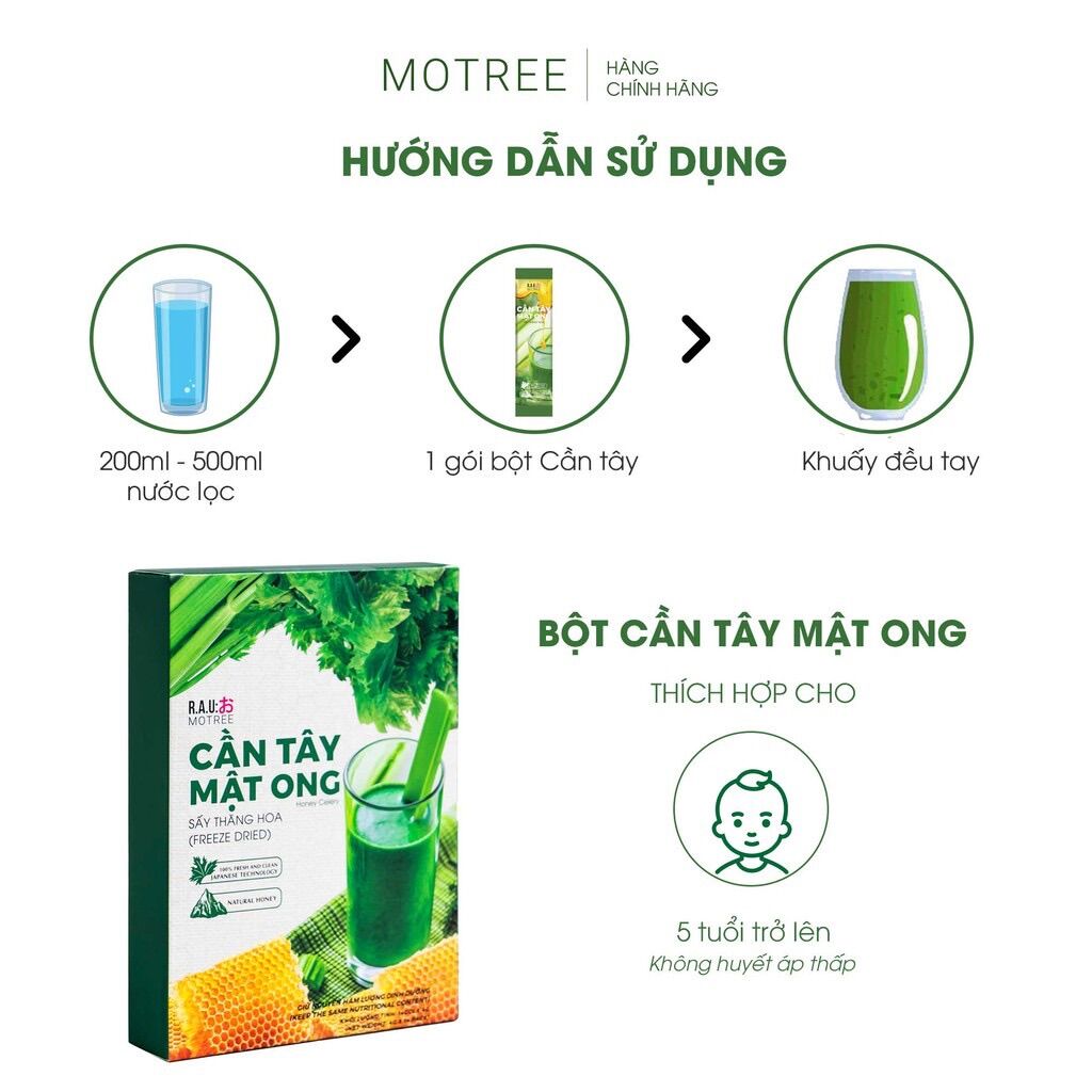 CẦN TÂY MẬT ONG MOTREE (3 Hộp Tặng 1 Bình)