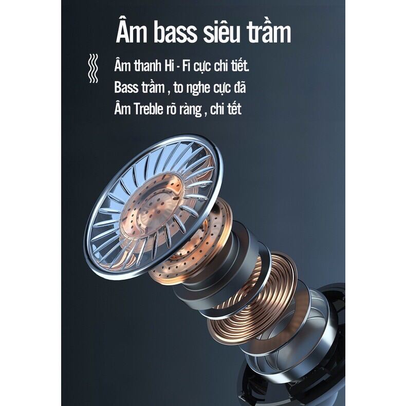 Tai nghe bluetooth không dây bass mạnh M10 TWS v5.1 3500mah nút chạm cảm ứng âm thanh HIFI
