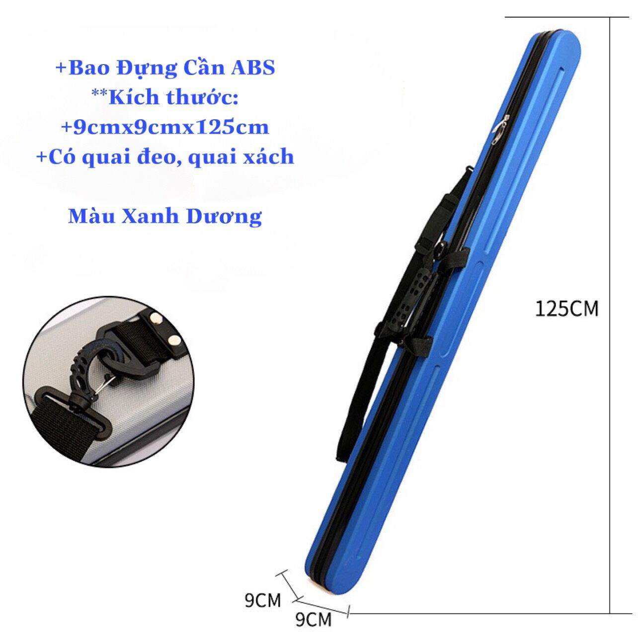 Bao Đựng Cần Câu Cá ABS Cứng  Dài 1m25 Có Chân Chống