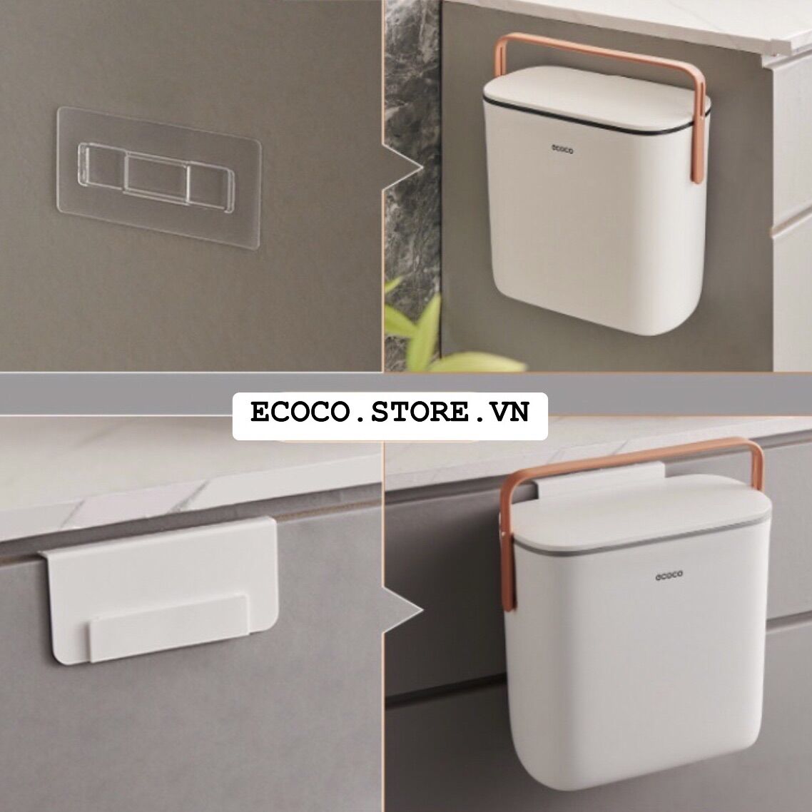 Thùng rác treo tủ bếp Ecoco, thùng rác dán tường Ecoco - ECOCO 2236