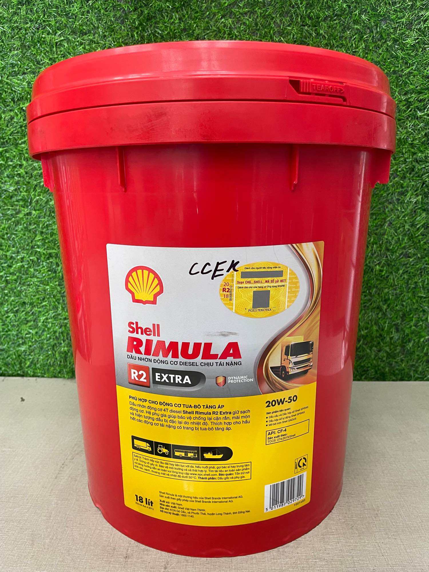 HÀNG CHÍNH HÃNG  Nhớt Shell Rimula R2 Extra 20W-50 18L