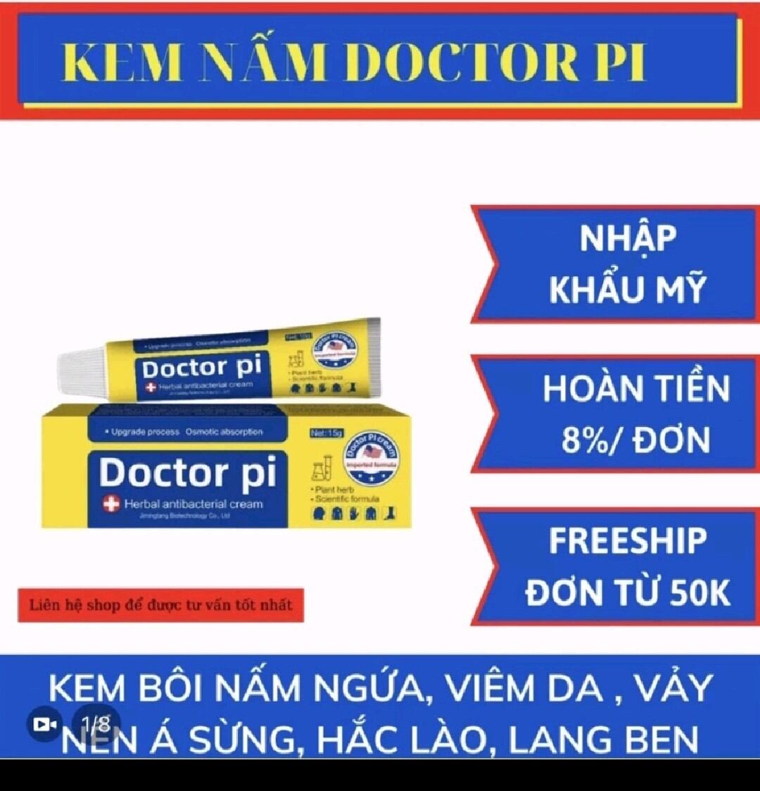 Kem bôi nấm ngứa doctor pi hàng nhập khẩu mỹ
