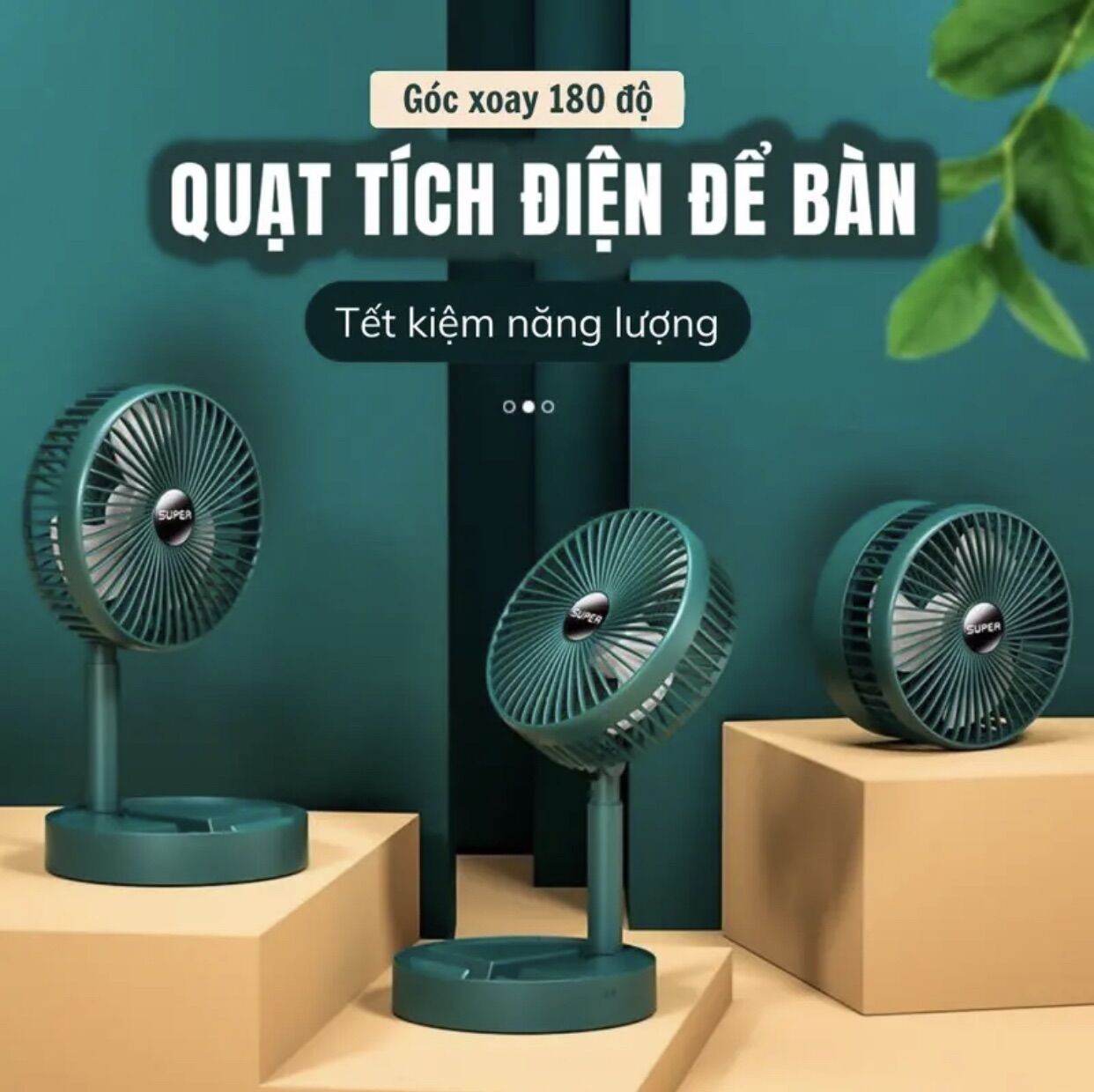 Quạt mini kẹp bàn xe đẩy cầm tay hoặc để bàn Pin sạc tích điện