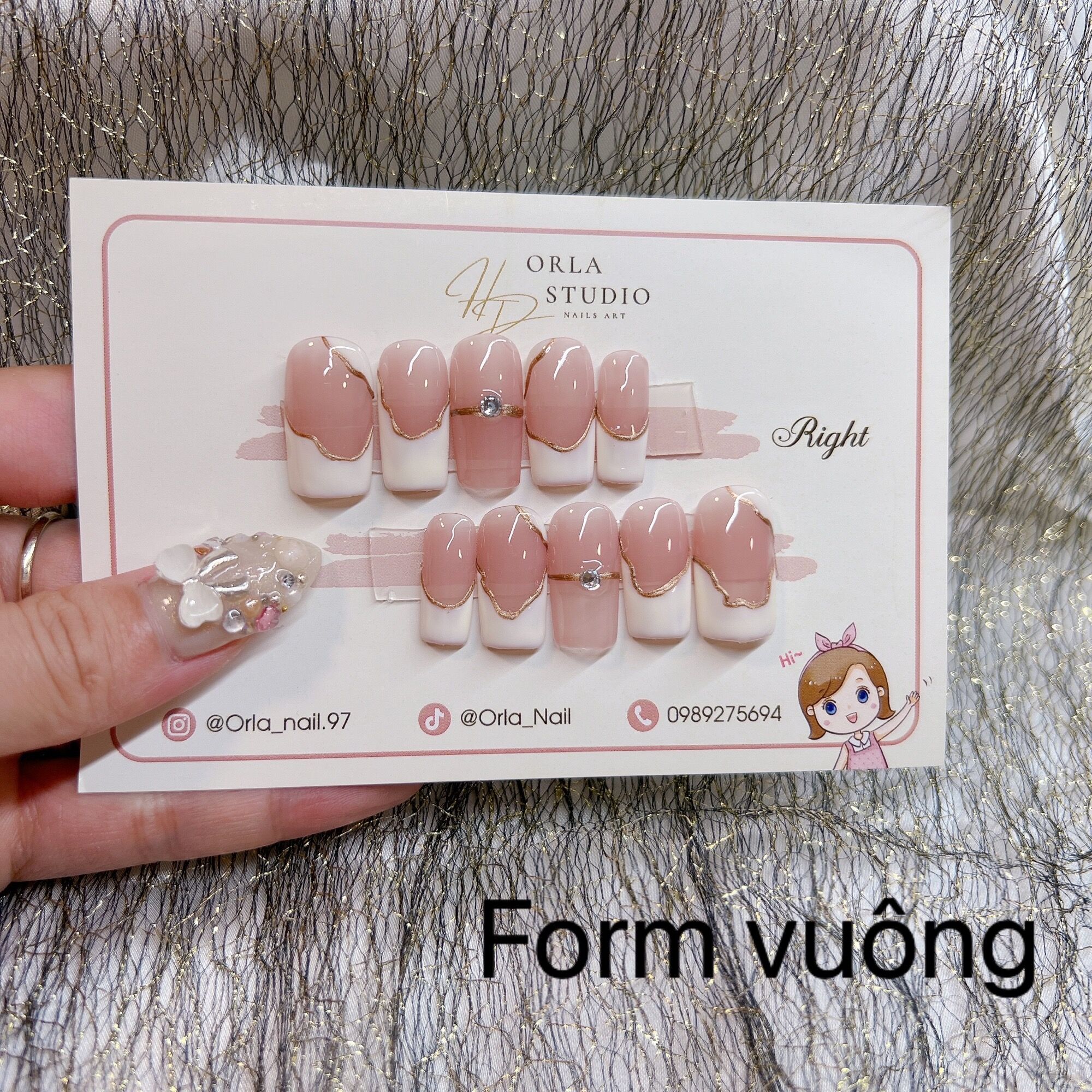 Nailbox học sinh phong cách Hàn Đài D803