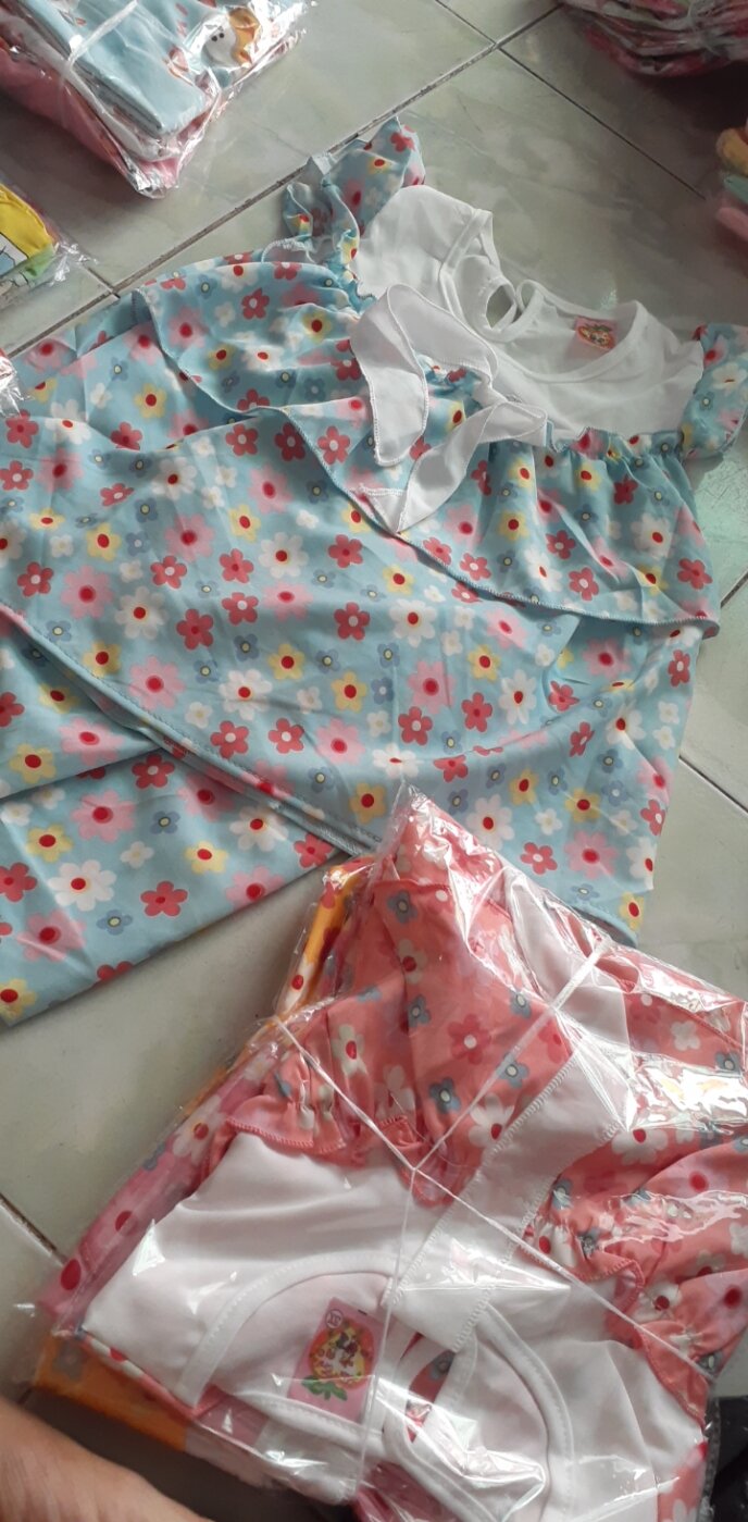 bộ lụa cho bé gái