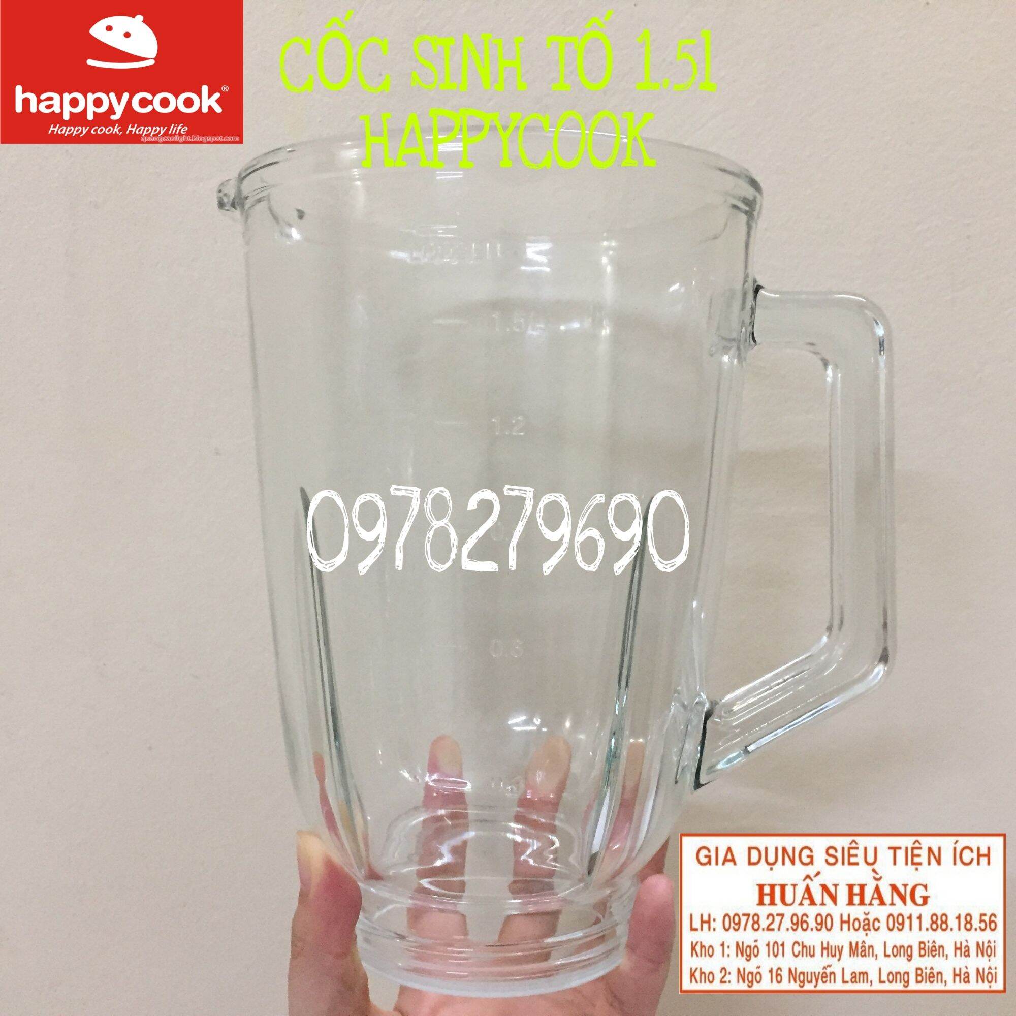 Cối thủy tinh, cụm dao xay sinh tố, cụm dao xay khô máy xay happy cook hcb150c
