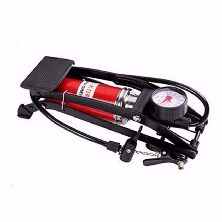 Bơm hơi đạp chân mini xe đạp-xe máy-ô tô
