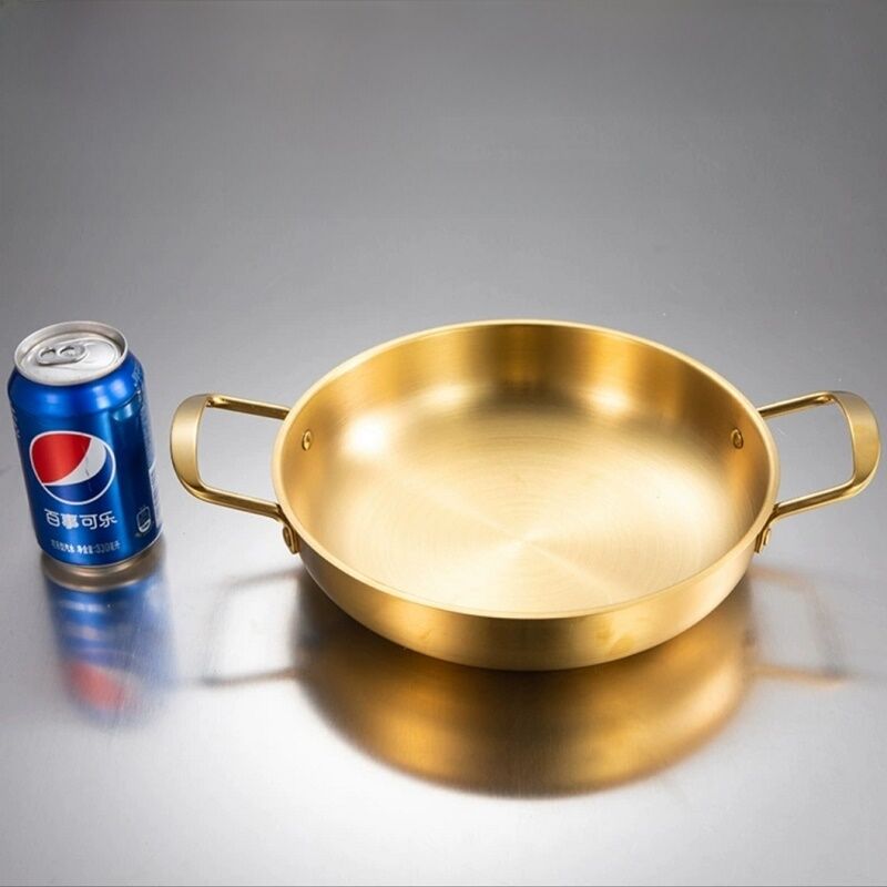 Nồi Súp Bằng Thép Không Gỉ Dày Màu Vàng Nồi Nấu Súp Nhỏ Nồi Nấu Hải Sản Phẳng Nồi Nấu Đa Năng Dùng Cho Bếp Từ Nồi Nấu Đa Năng