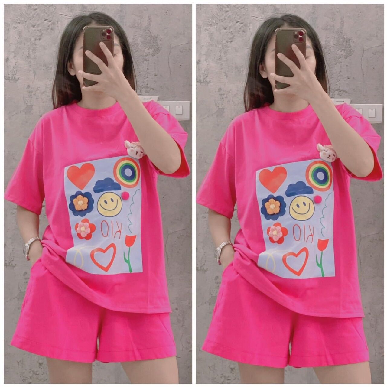 Set bộ đùi chất cotton su form rộng - Cừu bông