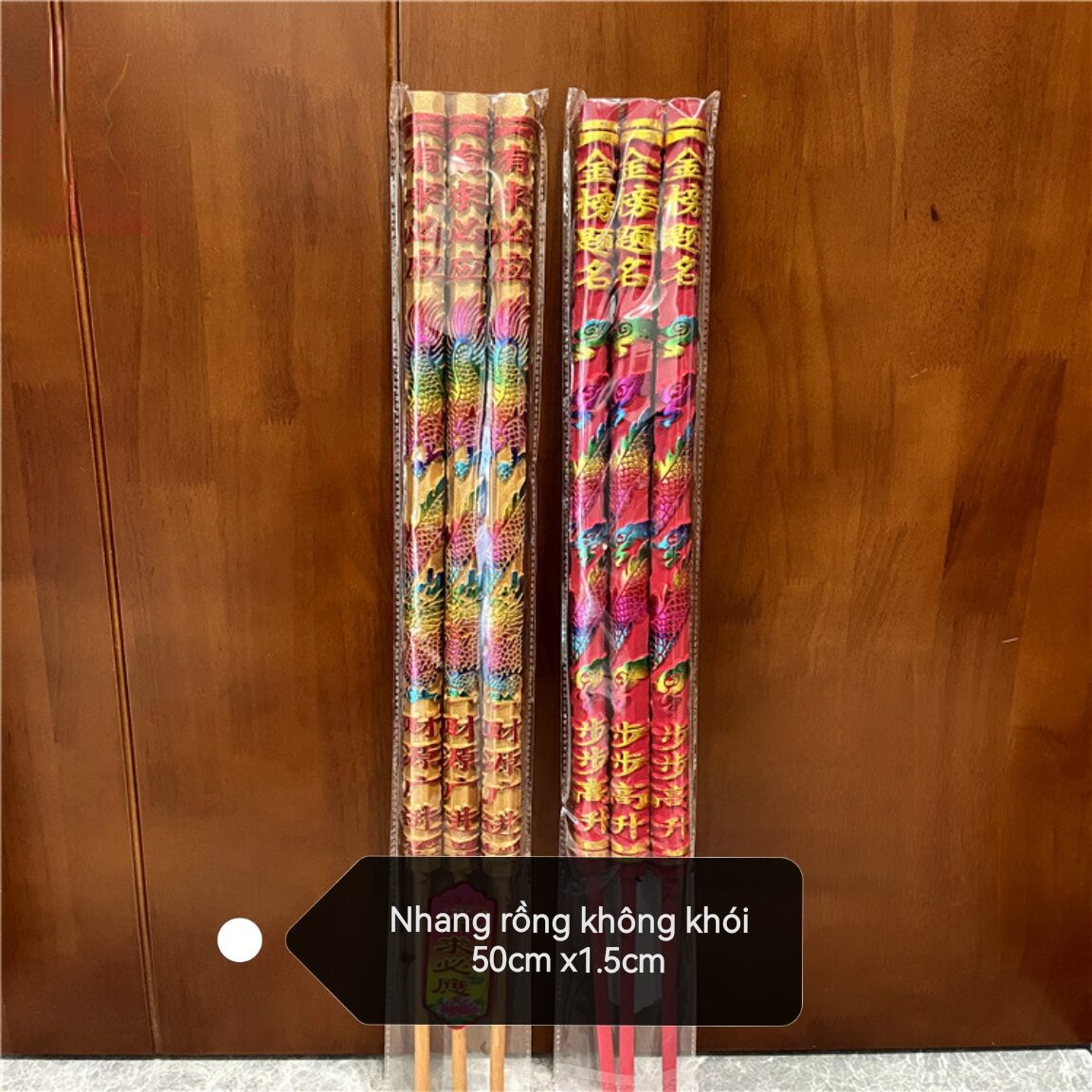 Nhang rồng KHÔNG KHÓI 3 cây cúng giao thừa, cúng tổ nghiệp 50cm x 1.3cm