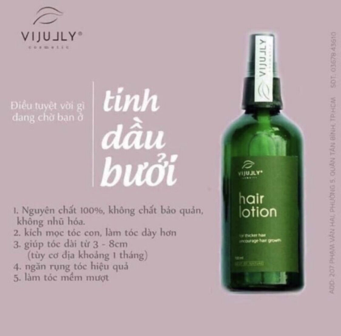 (CHÍNH HÃNG) XỊT BƯỞI VIjully MỌC TÓC VÀ DƯỠNG TÓC