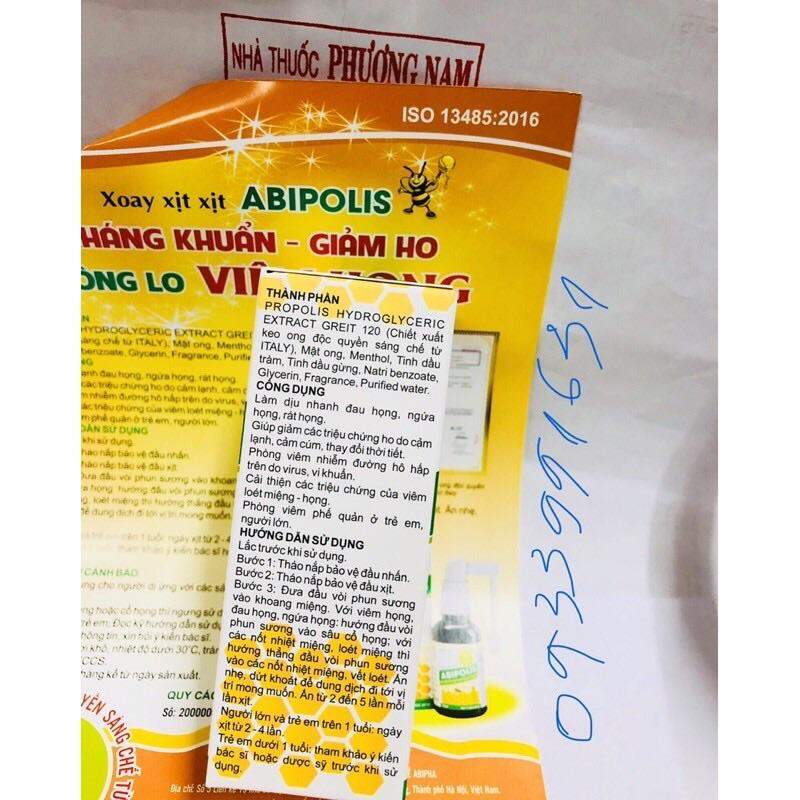 Xịt họng Abipolis-chai 15ml