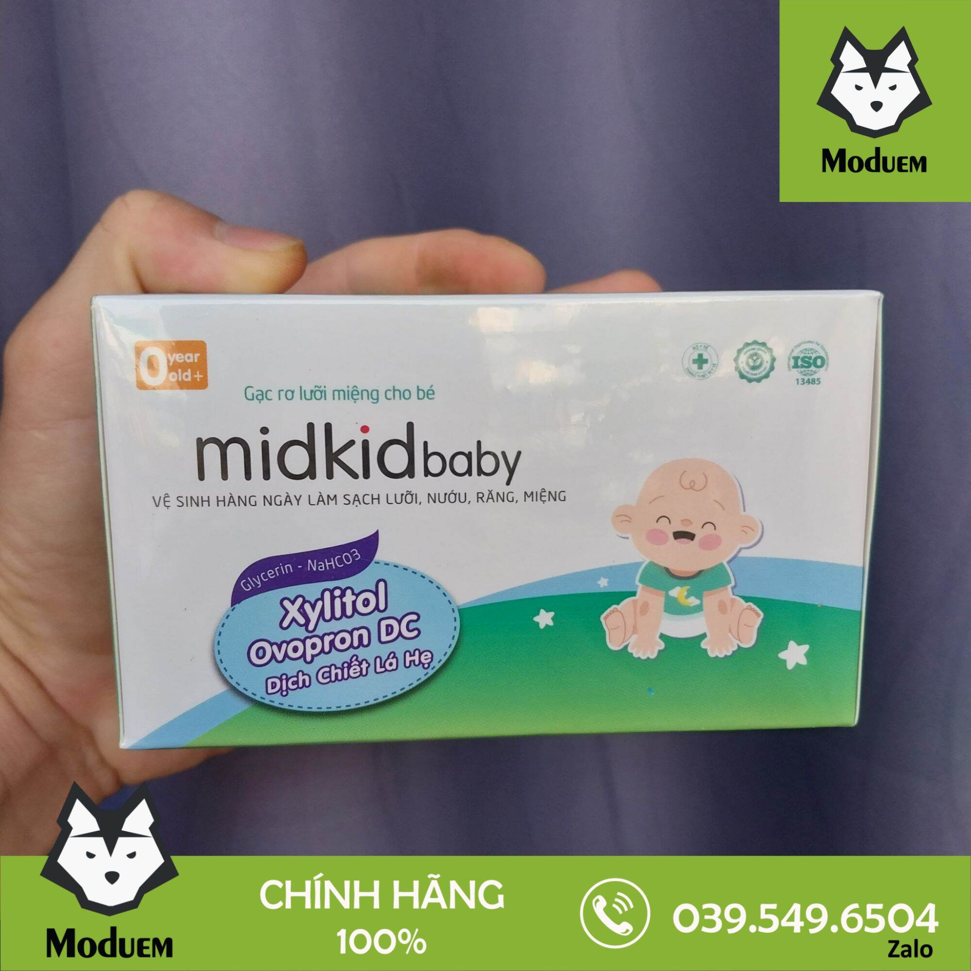 Gạc rơ lưỡi midkid baby cho bé sơ sinh hộp 15 gạc