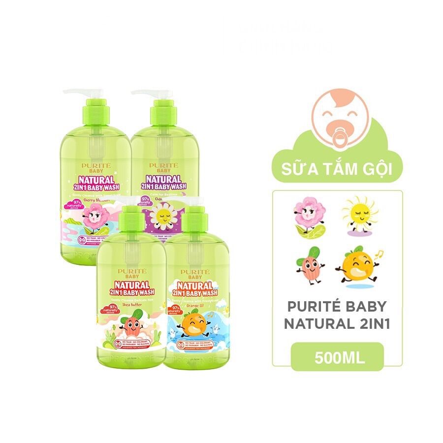 Sữa tắm gội purité baby natural 2in1 500ml