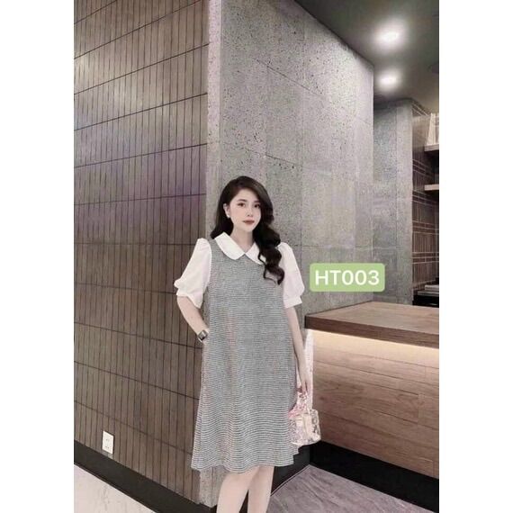 Đầm bầu baby doll caro dễ thương