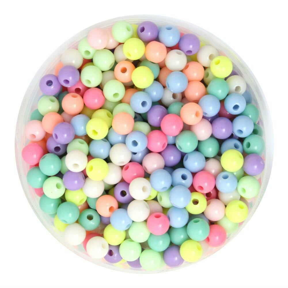 150 hạt nhựa tròn màu pastel size 4mm (10gr)