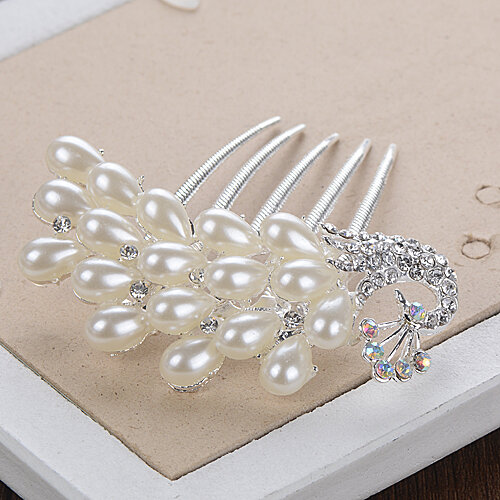 Lược cài tóc ngọc trai kim cương nho nhã khí chất lược cài tóc phụ kiện tóc lược cài tóc tóc tóc búi tóc nữ trâm cài tóc ngược