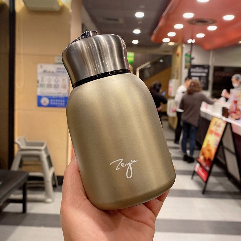 Korean Creative Portable Stainless Steel Vacuum Cup Trendy Mini Small Boy and Girl Student Water Cup Cute Literary Cup