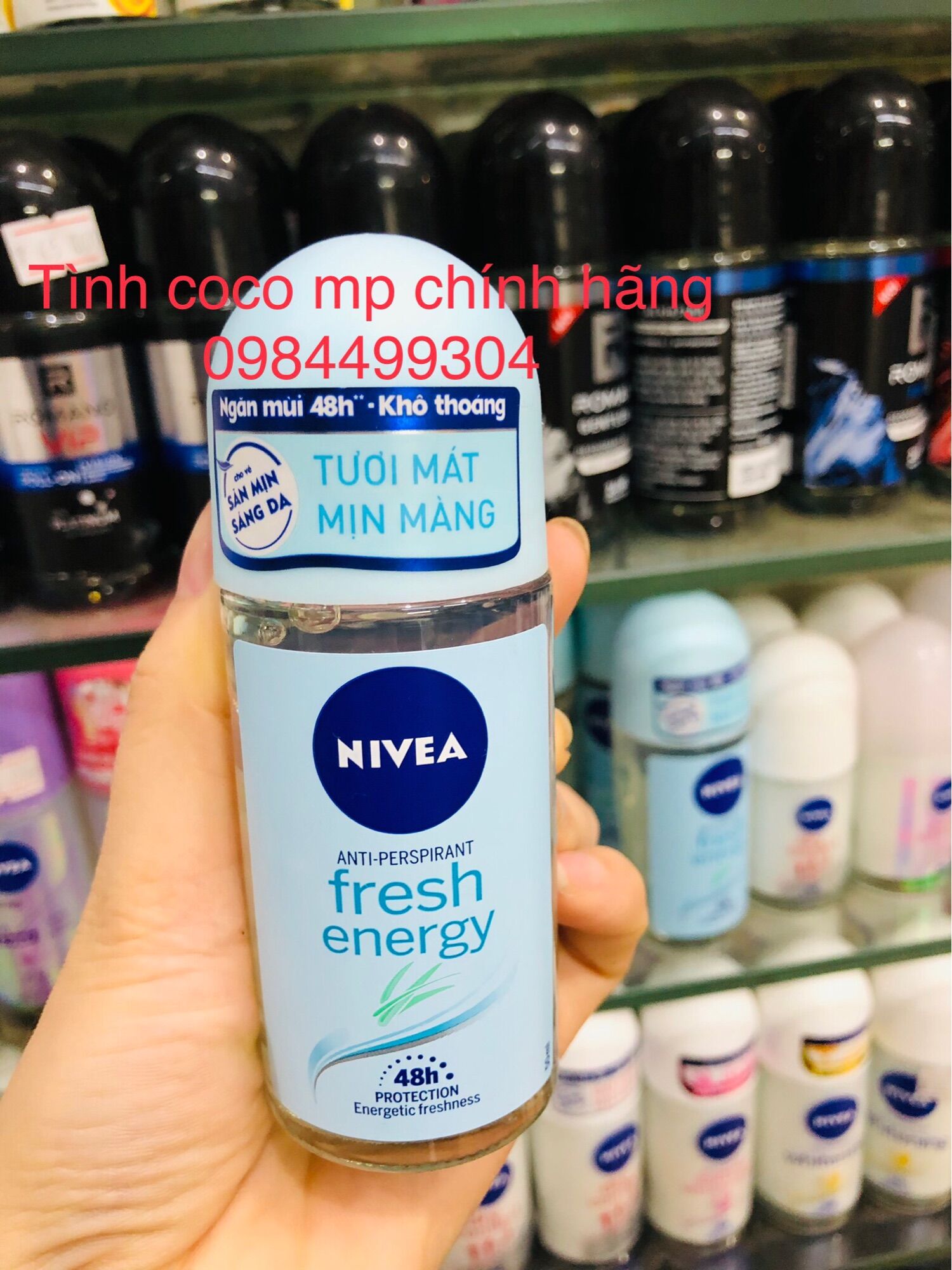 Lăn ngăn mùi, lăn khử mùi NIVEA tươi mát mịn màng khô thoáng nữ 50ml