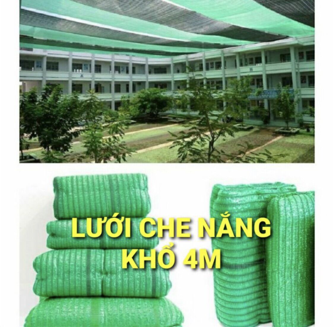 Lưới che nắng khổ 4m 3m 2m độ che nắng 70% tính theo mét tới