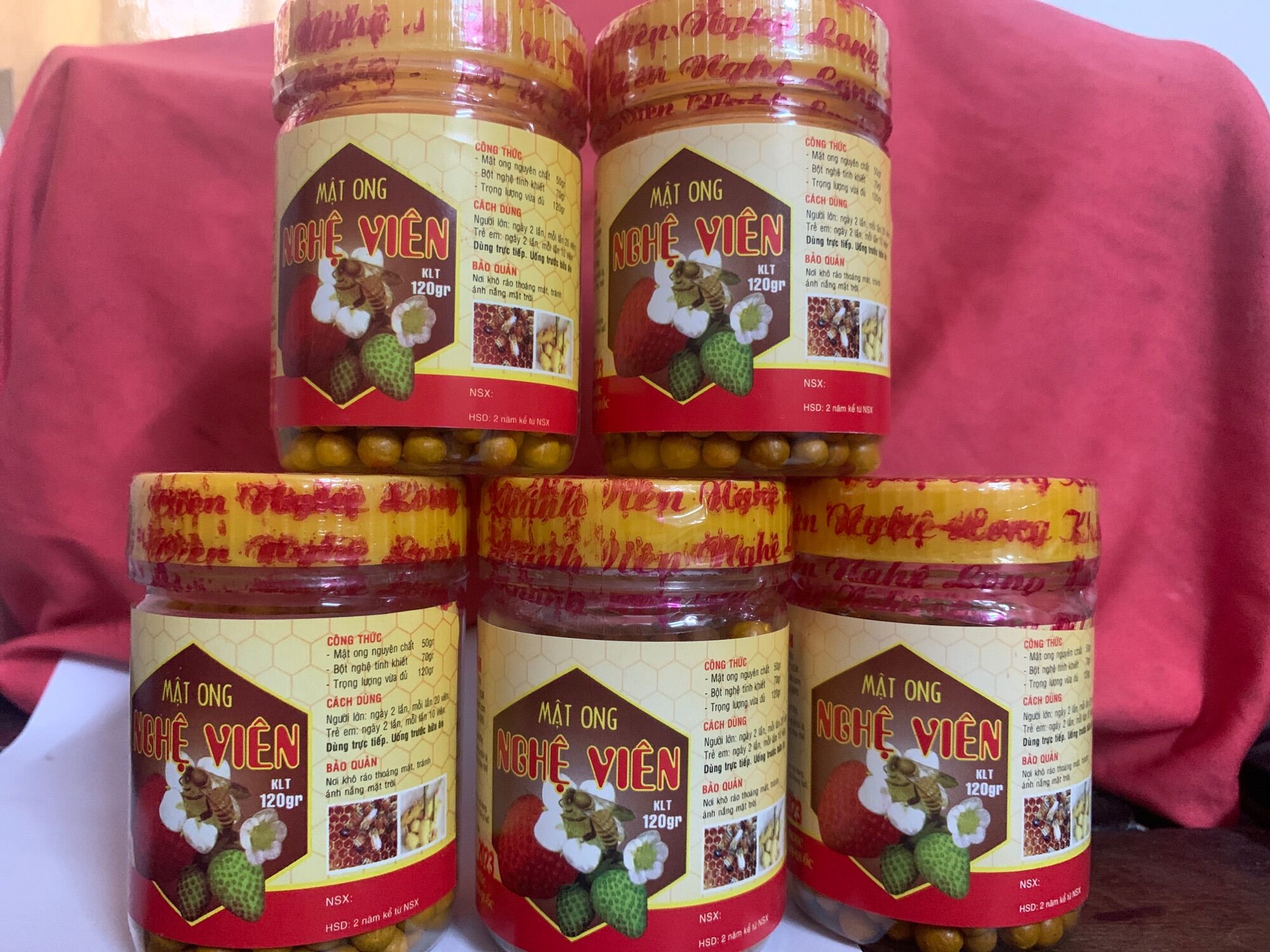 Viên NGHỆ vàng MẬT ONG - Long Khanh (Lọ 120g)