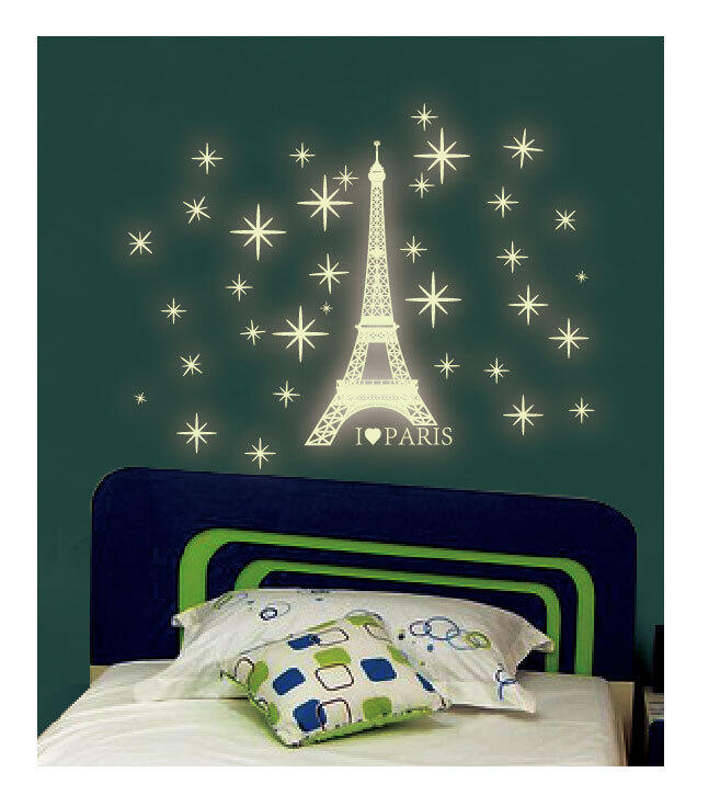 Bộ sticker dạ quang Paris night siêu xinh