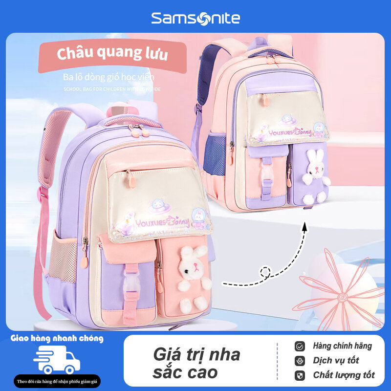 Balo rối thỏ mẫu mới, cặp đi học cho học sinh tiểu học, chống thấm nước chống gù lưng, trọng lượng nhẹ cặp cho học sinh cấp 1 balo học sinh cấp 2, balo màu hồng hàn quốc, balo nhật bản, balo phản quang, balo unicorn.