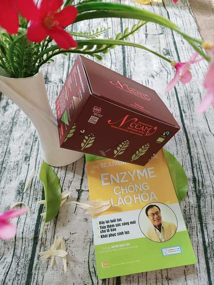 Hàng chính hãng_cafe hữu cơ 3in1 nccam dạng hoà tan thải độc đại tràng