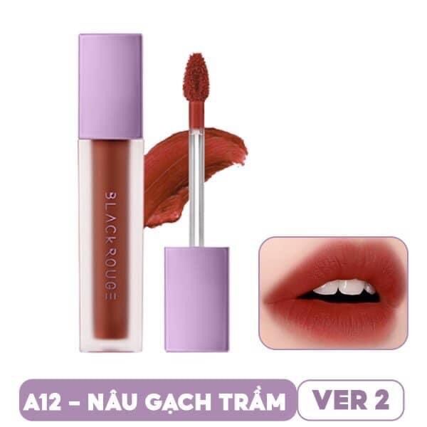 Son Black Rough A12 đỏ nâu siêu lì_son kem black rouge