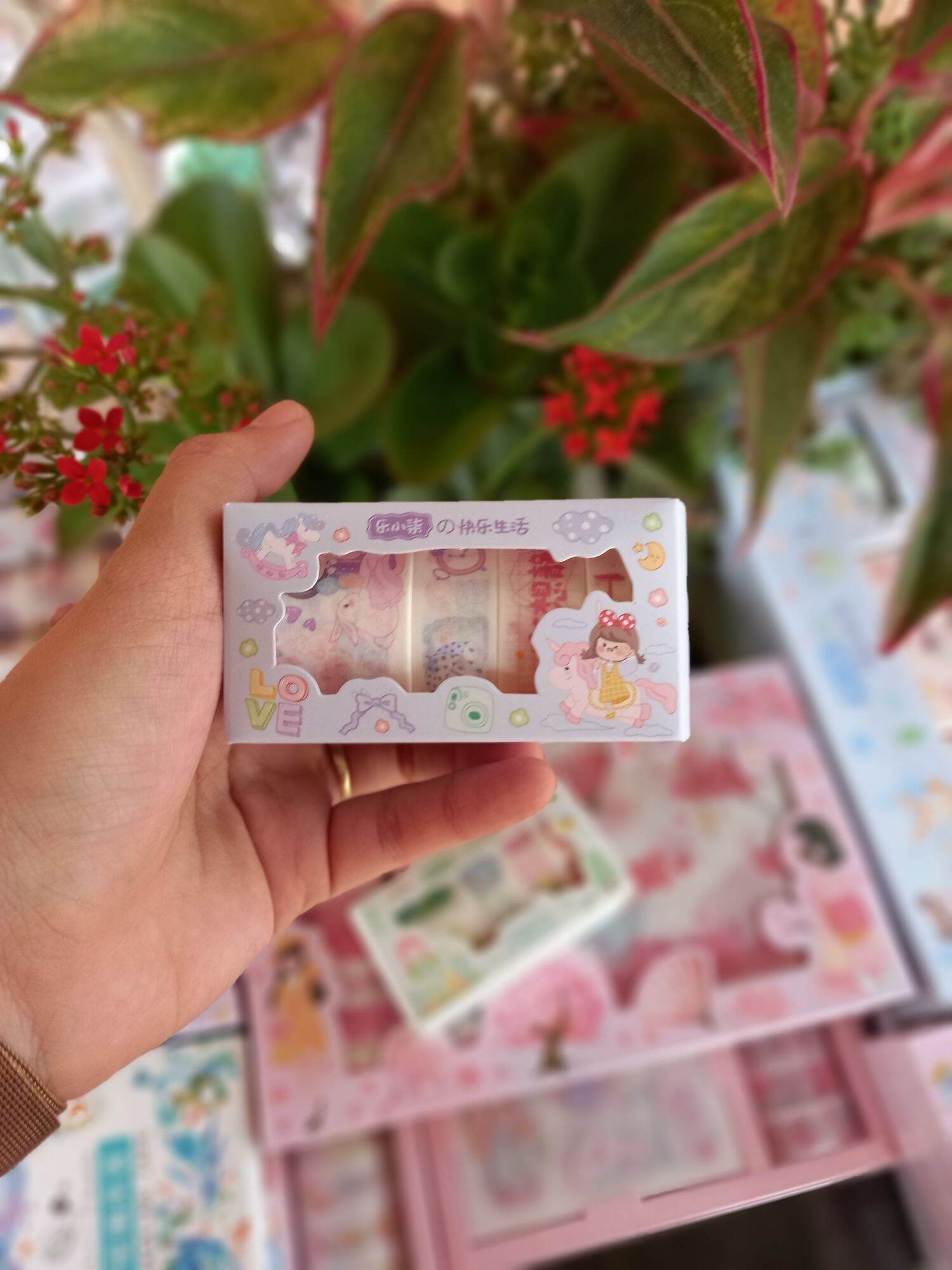 Washi cuộn ( hộp 5 cuộn đủ kích thước )
