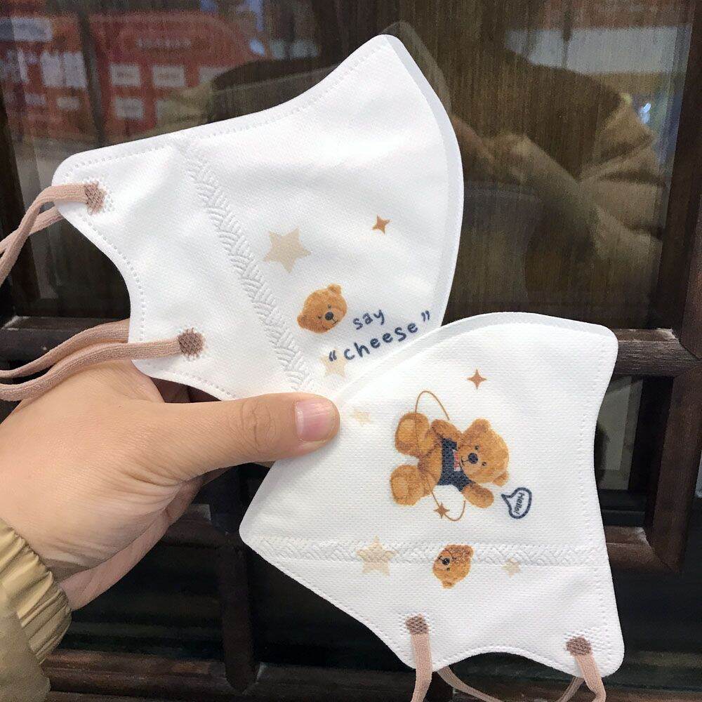 Combo 10/50 Chiếc Khẩu Trang 3D In Hình Hoạ Tiết Gấu Dễ Thương Size Người Lớn