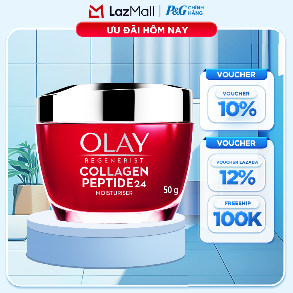 Kem Dưỡng Ban Ngày OLAY COLLAGEN Peptide 24 Căng Mướt, Sáng Khỏe  Phục Hồi Dấu Hiệu Lão Hóa Hũ 50G