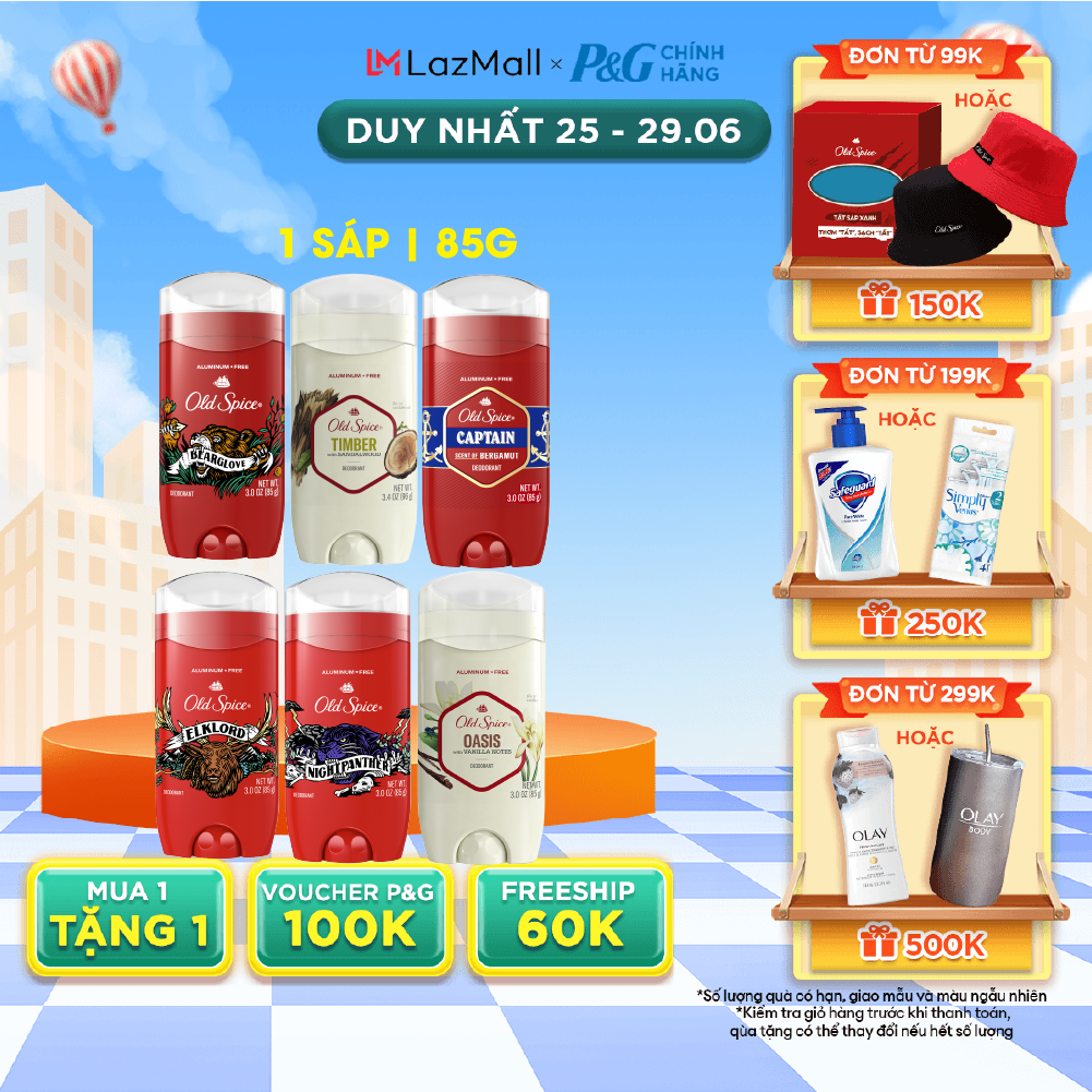 [MUA 1 TẶNG 1 QUÀ] Sáp Khử Mùi OLD SPICE Nhiều Mùi Hương 85g - Nhập Khẩu Mỹ