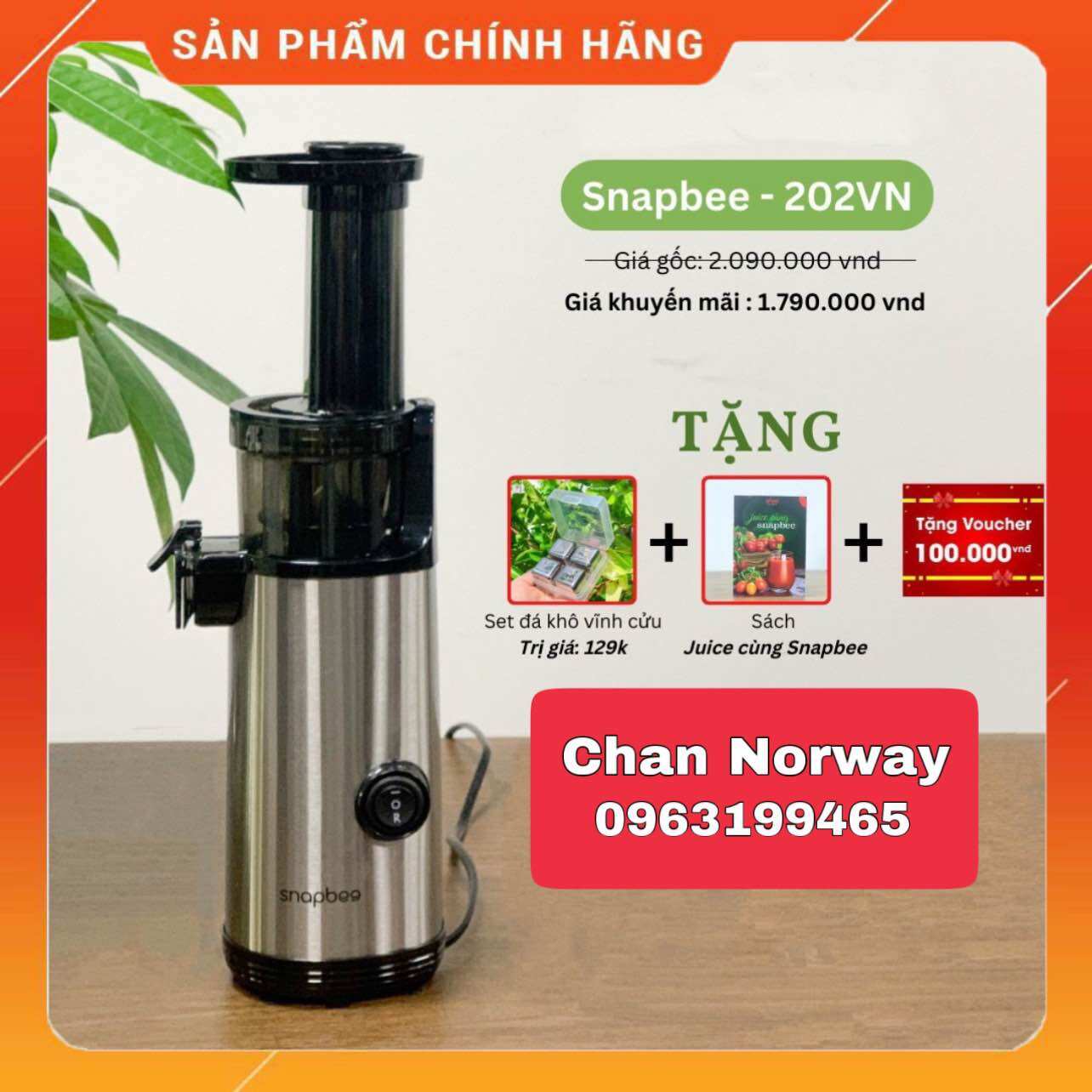 Máy ép chậm snapbee mini sk-202vn - ép rau củ quả đa năng, siêu kiệt bã, dễ vệ sinh