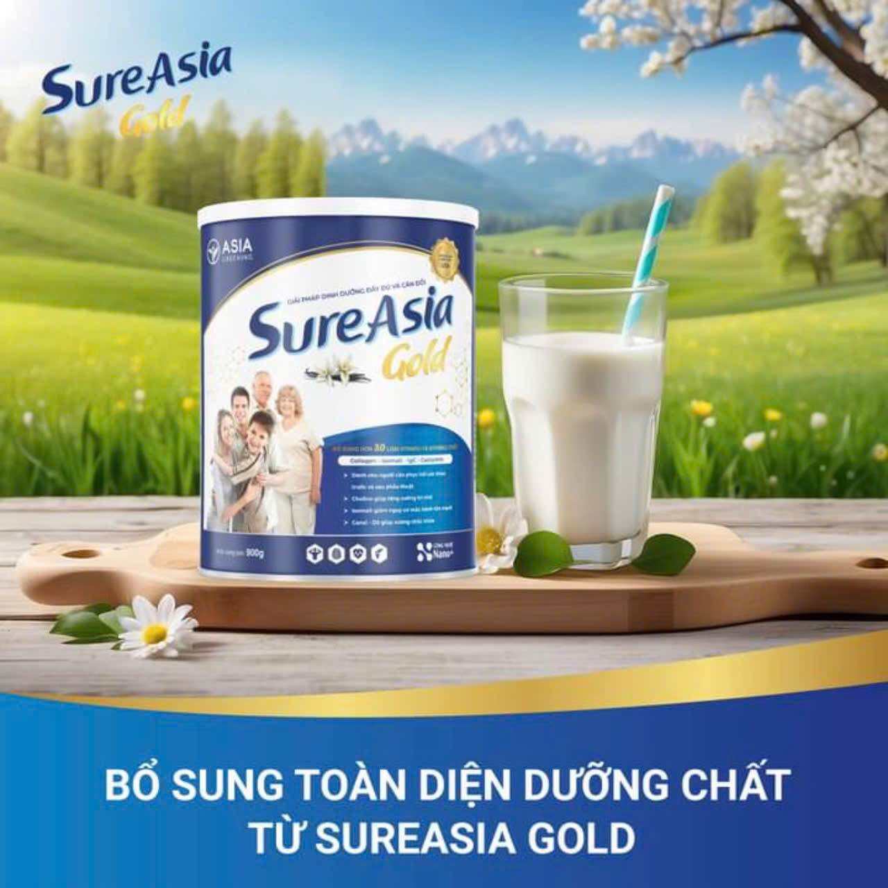 Sữa Sure Asia dinh dưỡng với 30 vitamin và khoảng chất