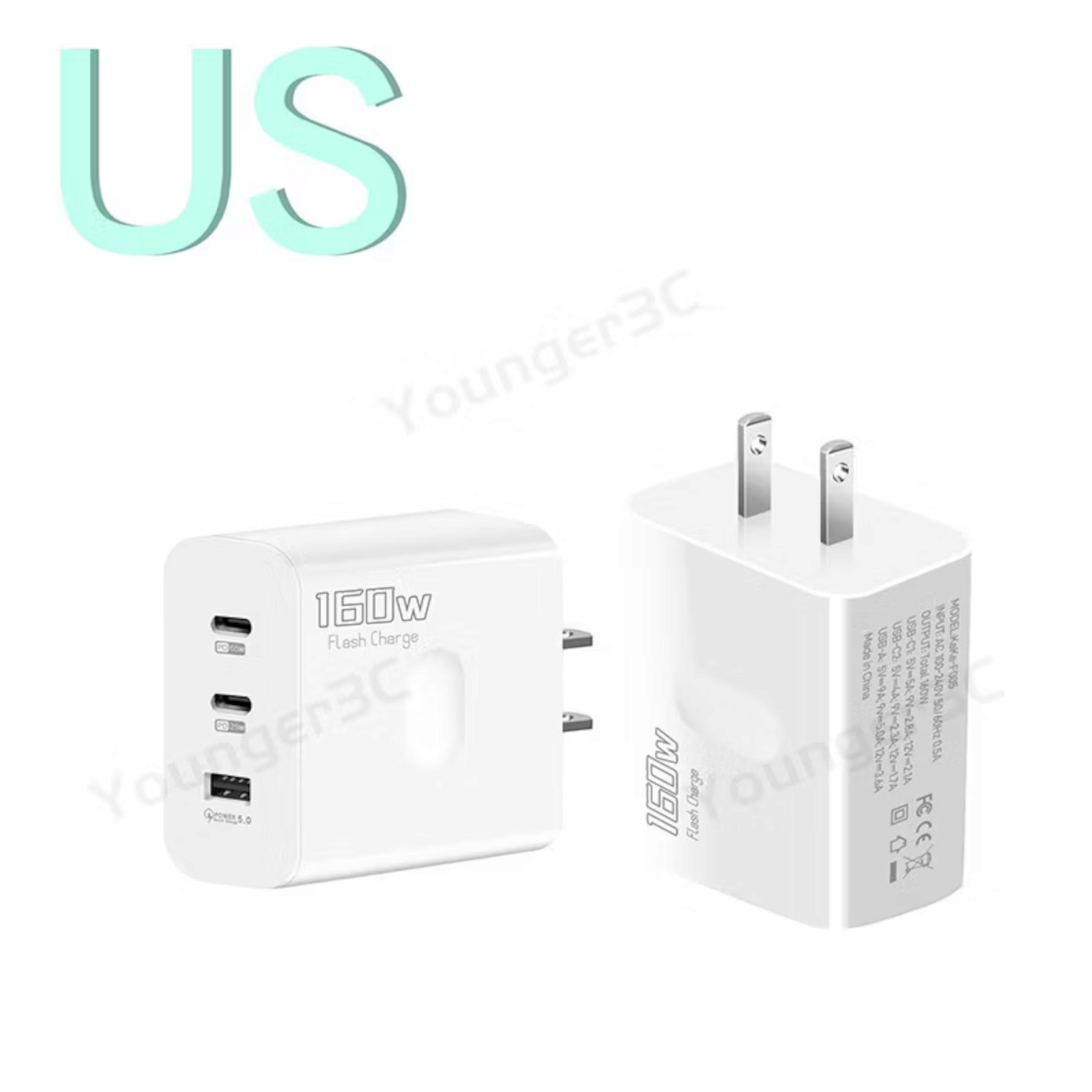 Củ sạc nhanh 160W với 2 cổng Type-C và 1 cổng USB