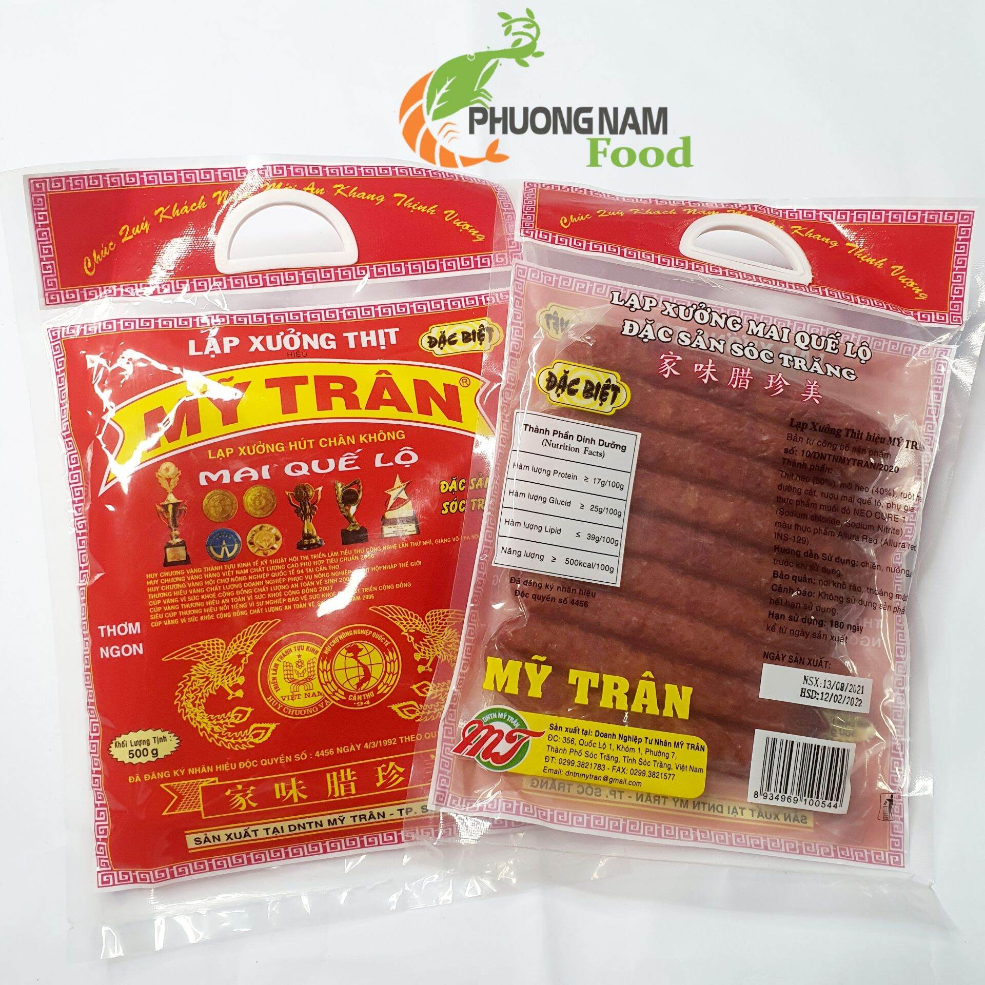 [Bịt 500g] Lạp xưởng Mai quế lộ, Mỹ Trân, chuẩn xịn, thơm ngon hảo hạng