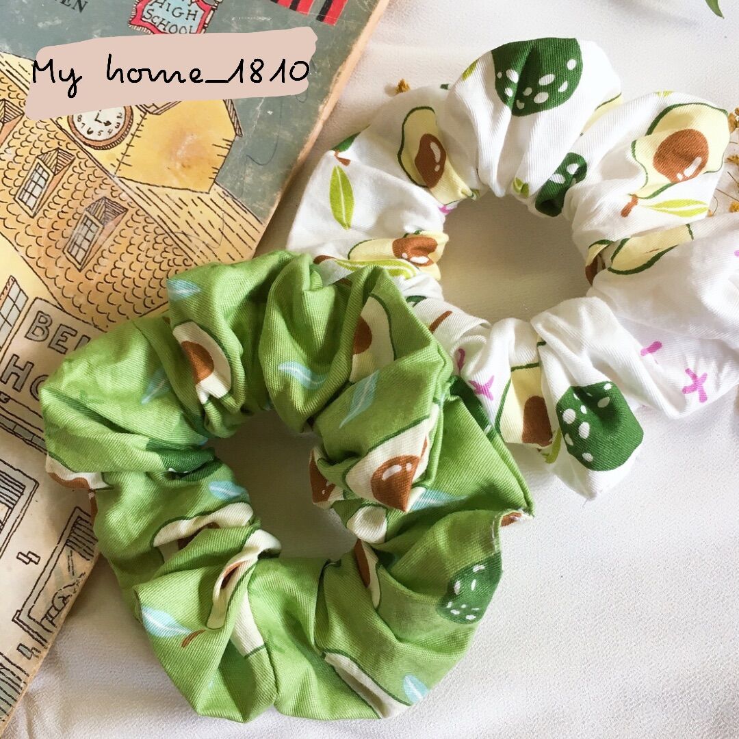 Dây cột tóc scrunchies quả bơ dễ thương