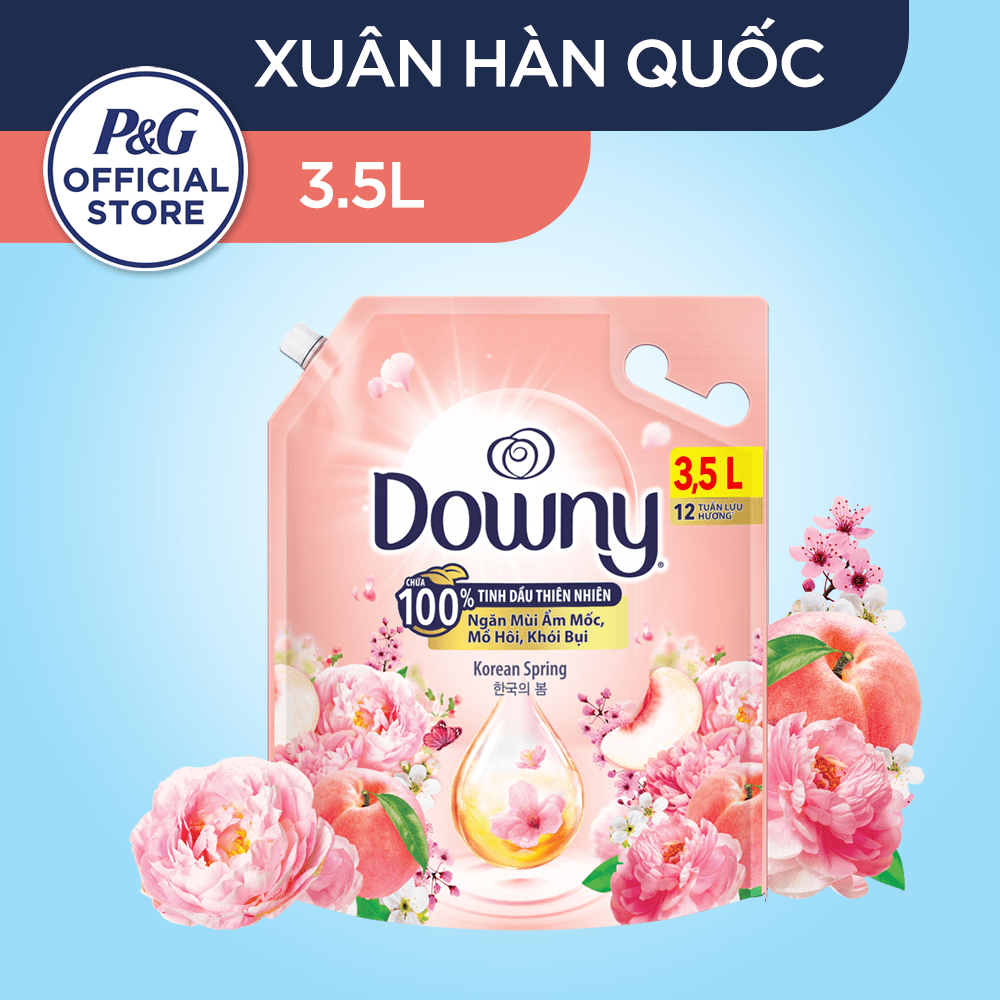 Combo 2 Nước Xả Vải DOWNY Hương Nước Hoa Cao Cấp Đam Mê/ Huyền Bí/ Tinh Khôi/ Korean Spring Túi 3.5L/3.2L