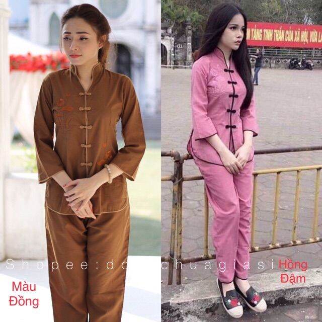 Đồ lam đi chùa - mẫu sẩm tàu truyền thống vải kate loại 1