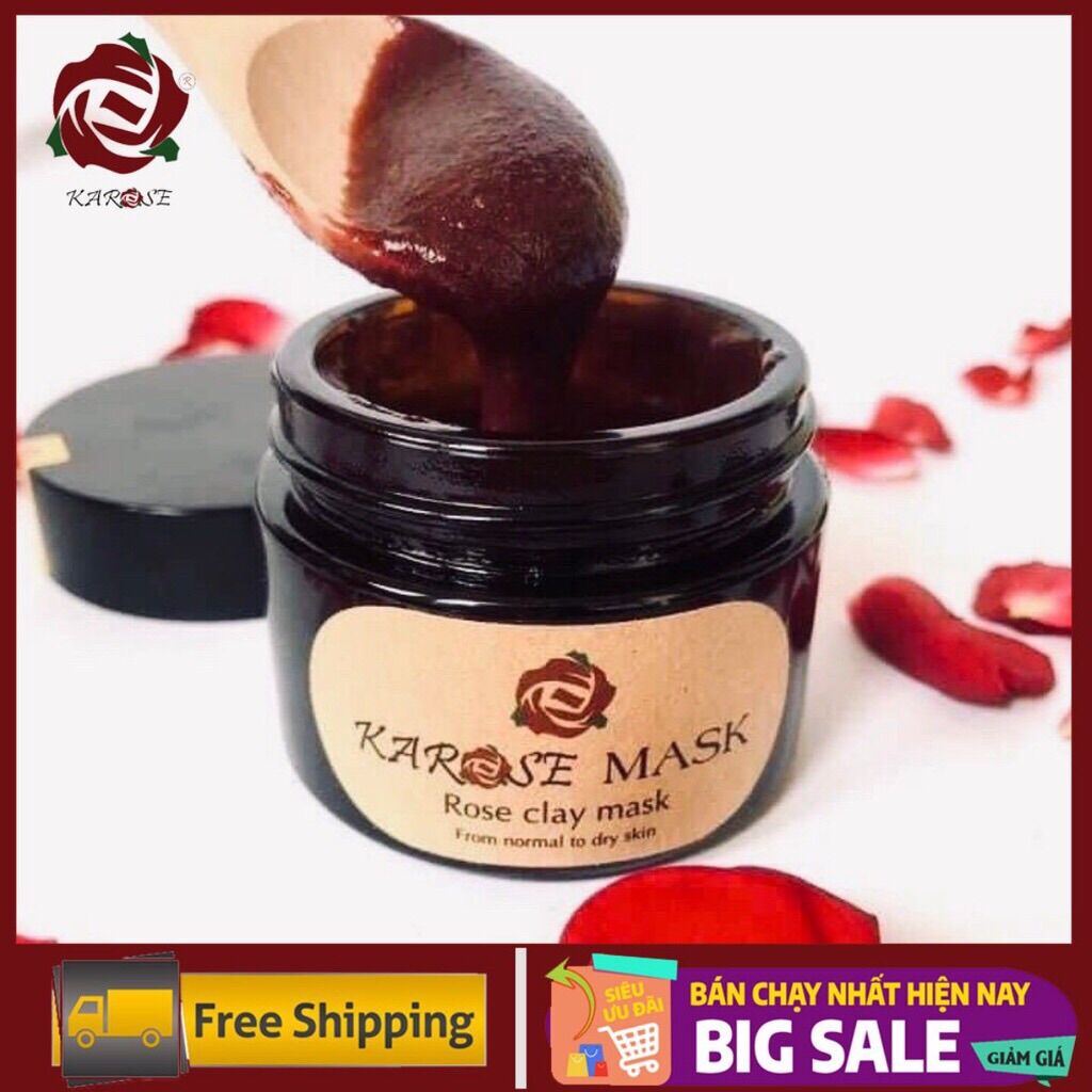 Mặt nạ hoa hồng hữu cơ karose mask 50g, dưỡng ẩm, căng mịn, sáng da