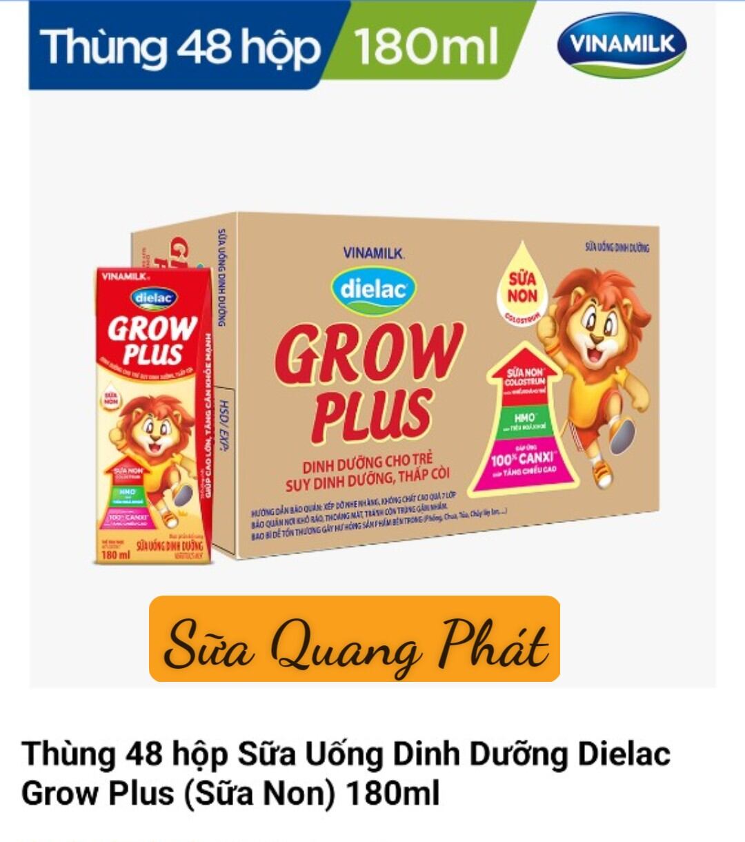 Sữa uống dinh dưỡng dielac grow plus - thùng 48 hộp x 180ml