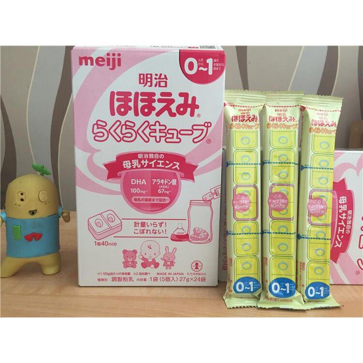 Sữa Meji thanh 0-1 hộp 24 thanh  hàng nội địa nhật