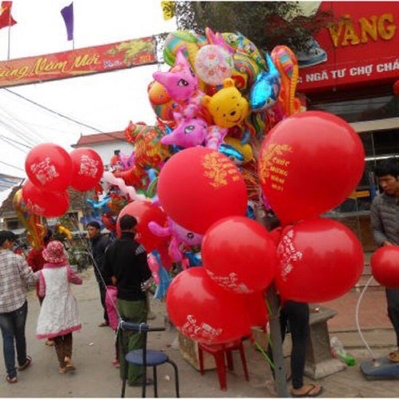 Set 5 quả bong bóng bay,bóng thổi chúc mừng năm mới.siêu to khổng lồ