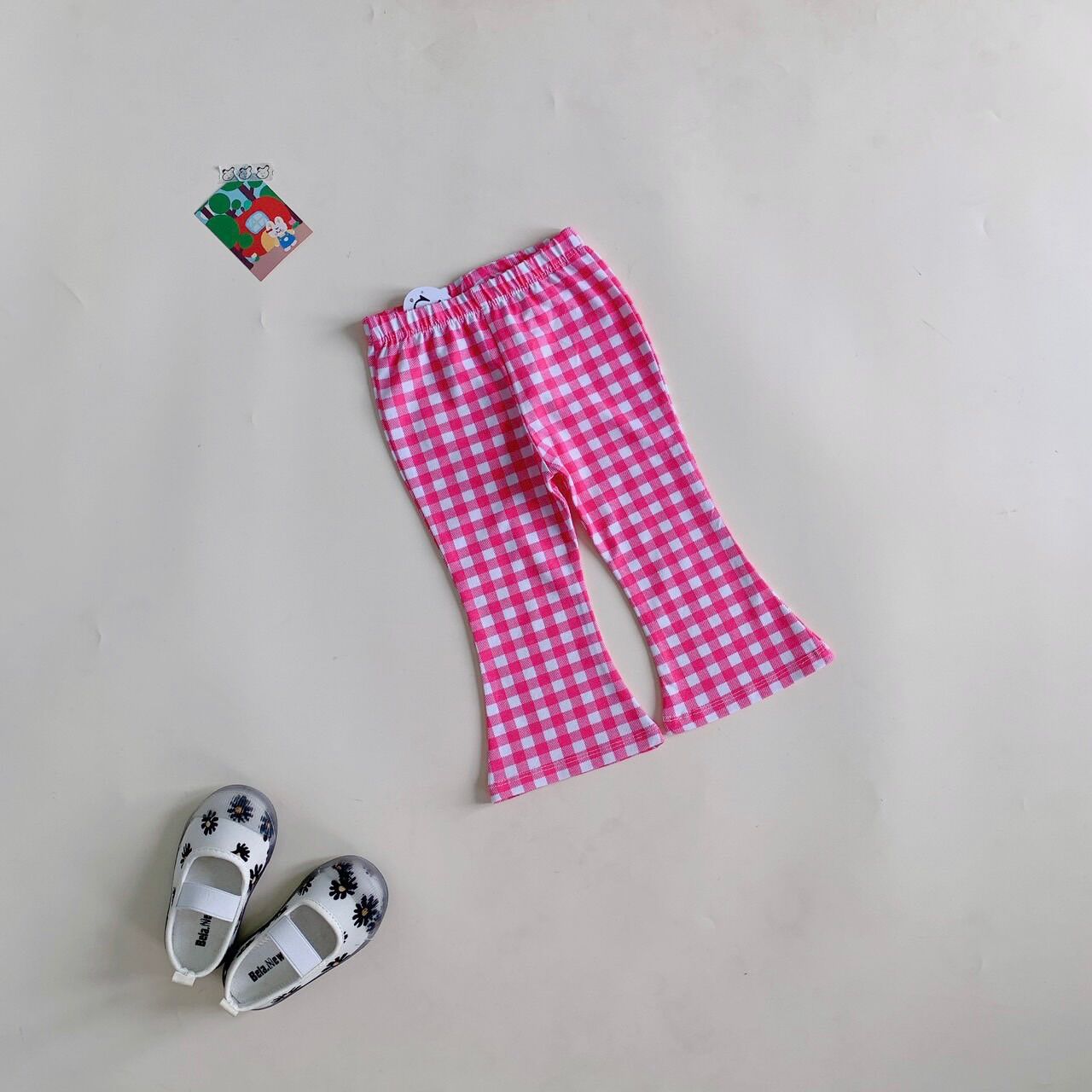 Quần ống loe bé gái vải cotton siêu đáng yêu