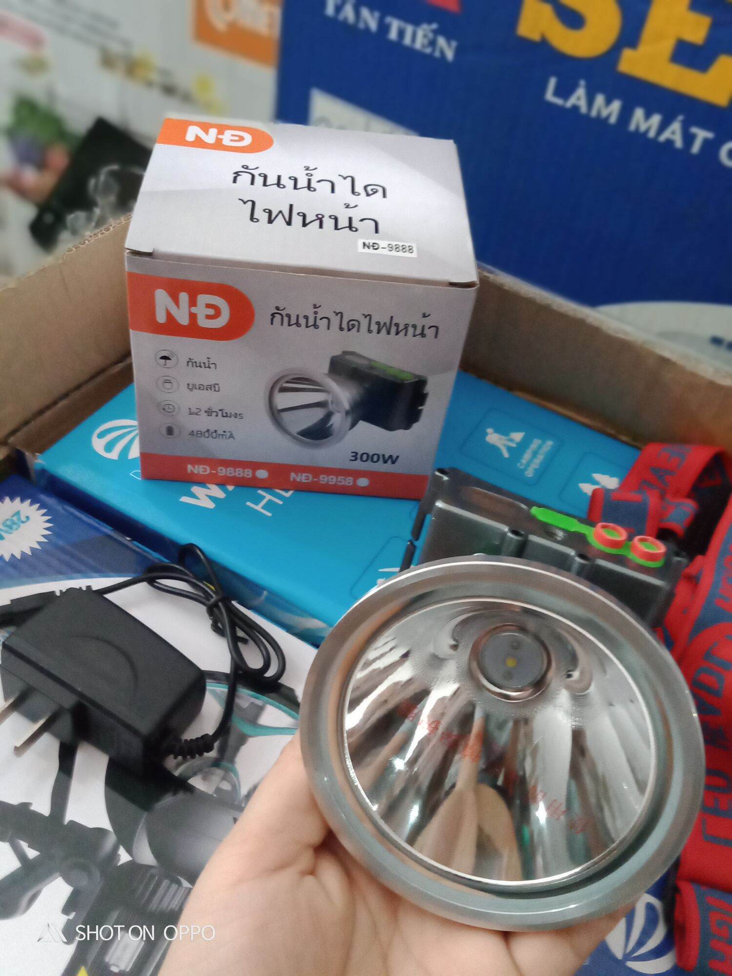 Đèn pin đội đầu Thái chống nước, công suất 200W, 300WÁnh sáng trắng
