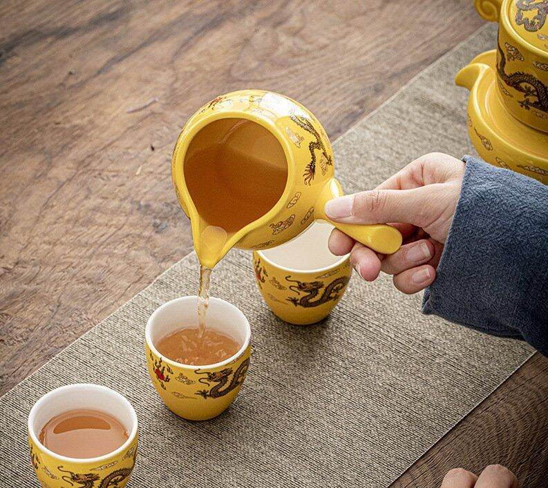 [HÀNG CAO CẤP] Bộ Ấm Chén Pha Trà Cối Xay (Bao gồm 1 ấm trà, 6 chén trà và 1 bộ cối xay)