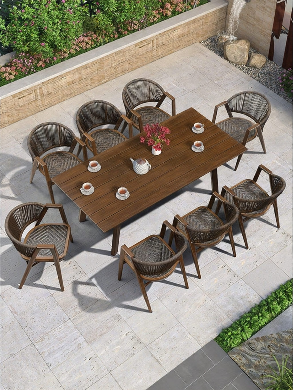 ZIYEYANGTAI | Modern Minimalist Water-resistant Sun-proof Outdoor Garden Dining Set Giá 34,928,000 Đồng*Miễn phí vận chuyển