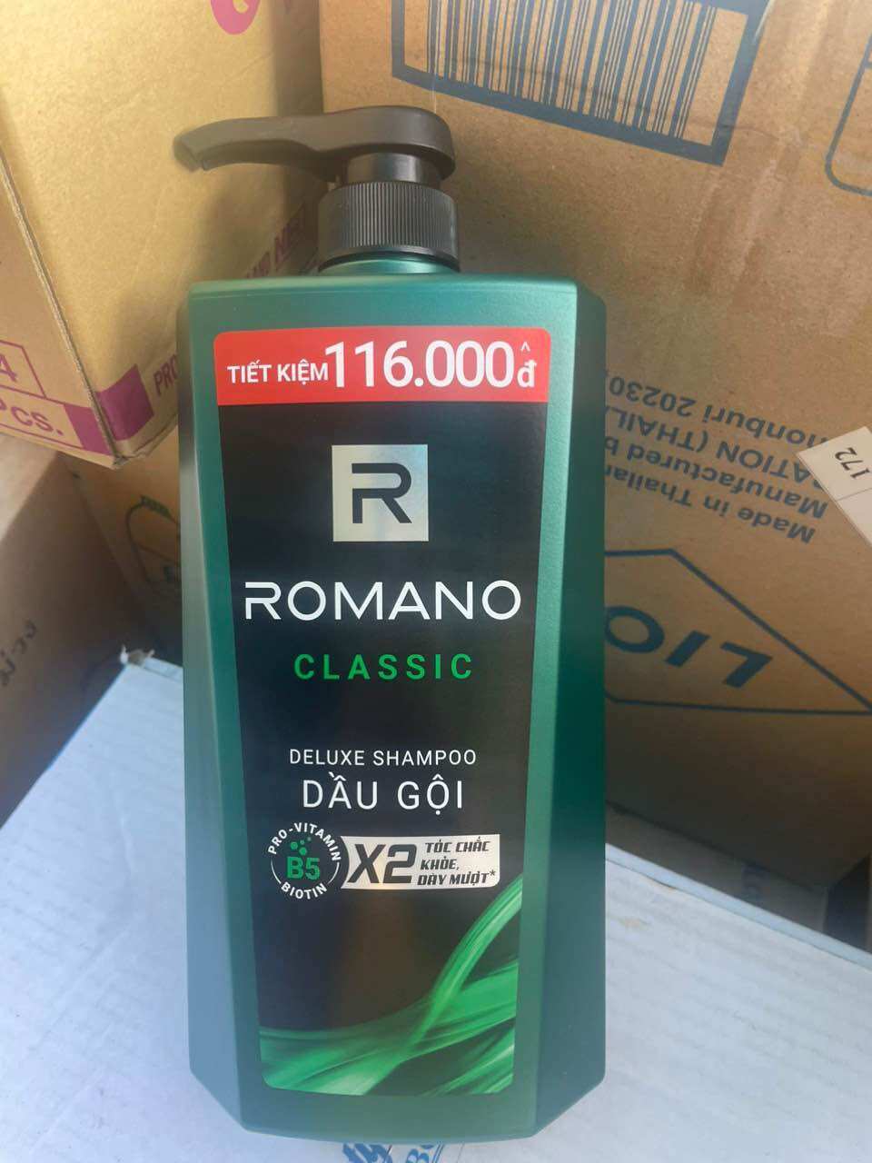 Dầu gội Romano hương nước hoa 900g Classic mẫu mới